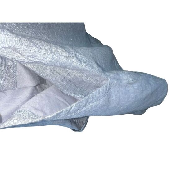 Eileen Fisher Lagenlook Women's Medium 100% Linen Chambray Long blue cardigan - Picture 4 of 7